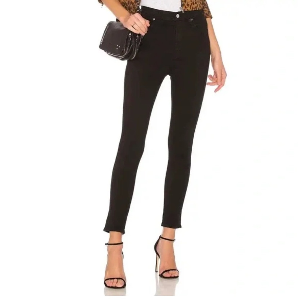 Agolde Jet Black Roxanne Super High Rise Skinny Jeans, size 31